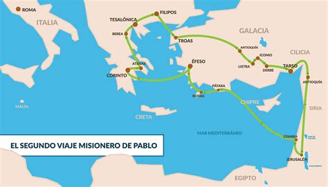 Mapa de la ruta misional de Pablo y Bernabé indicando las iglesias con ancianos
