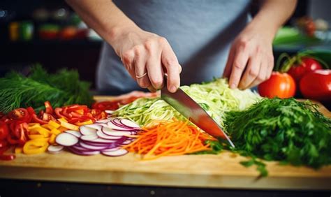 Un adulto mayor cortando vegetales en la cocina, mostrando destreza manual
