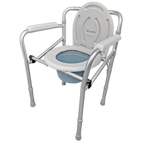 Silla de baño portátil plegable 3 en 1 con funciones de inodoro, silla y andador