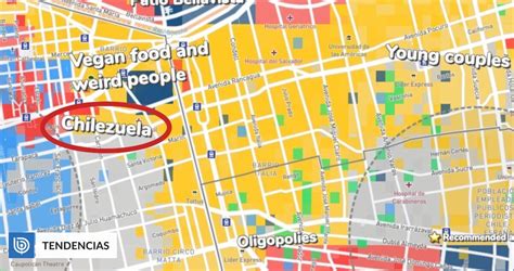 Mapa de Santiago con puntos que indican hoteles y oficinas involucradas en adopciones ilegales.