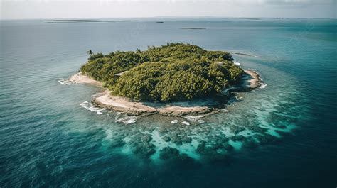 Imagen de una isla paradisíaca con un resort de lujo
