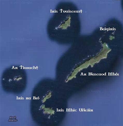 Mapa de la isla Great Blasket en Irlanda