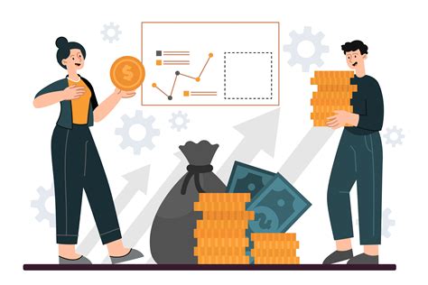 Esquema de un emprendedor recibiendo apoyo financiero o gráfico de crecimiento de negocio