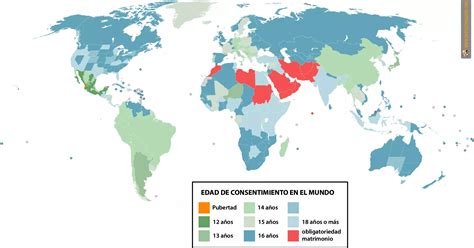 Tabla comparativa de edades de consentimiento sexual en diferentes países