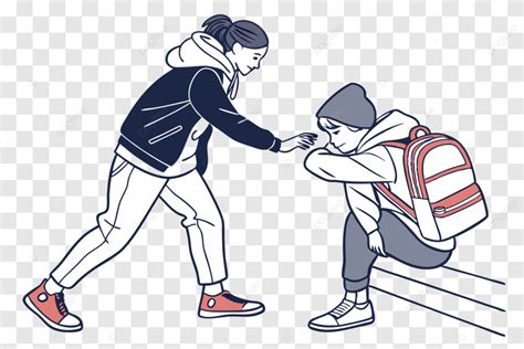 Ilustración de un adulto ofreciendo apoyo a un adolescente