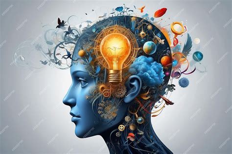 Ilustración conceptual de la mente humana y su conexión con la biología.