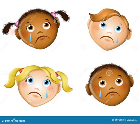 Ilustración de niños con rostros tristes o serios, representando la invisibilidad