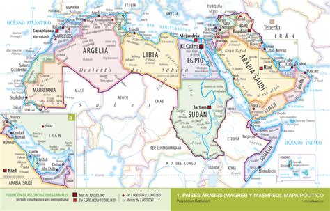 Mapa de países árabes y rutas de refugiados