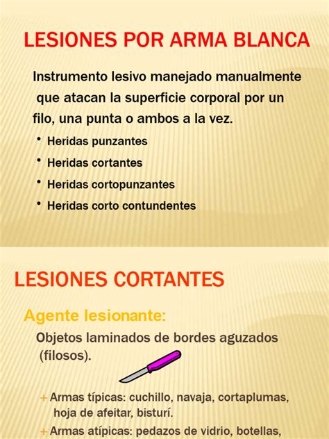 Gráfico explicativo sobre los tipos de lesiones por arma blanca