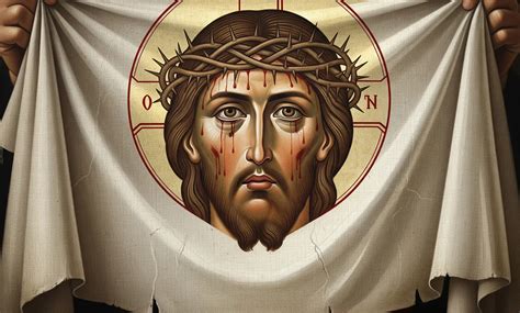 Representación artística de la Verónica con el Santo Rostro