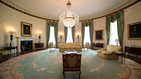 Interior de la Casa Blanca decorado con elementos rosas