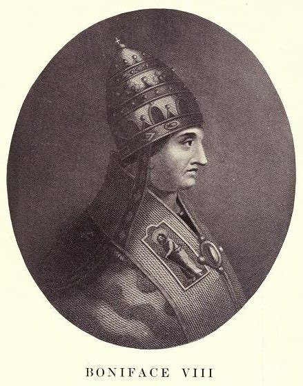 Ilustración histórica de Bonifacio VIII convocando el primer Año Santo