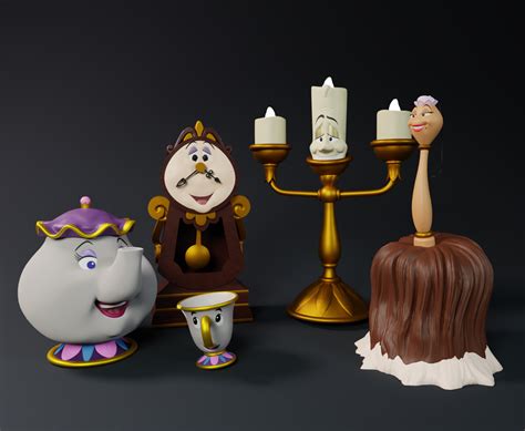 Diseño de los sirvientes encantados en el remake de 