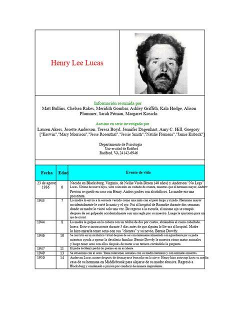 infografía cronología de Henry Lee Lucas y Ottis