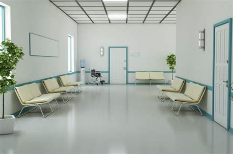 Foto de una sala de hospital con un niño triste