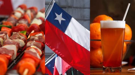 Foto temática de celebraciones de Fiestas Patrias en Chile con banderas chilenas y símbolos patrios