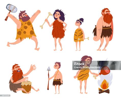 Diseño de personajes animados de cavernícolas
