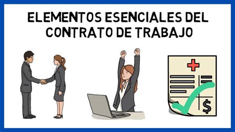 Infografía detallando los elementos esenciales de un contrato laboral para cuidadoras.
