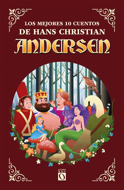 Ilustración de Hans Christian Andersen y personajes de sus cuentos