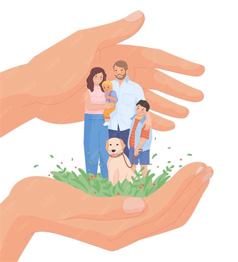Ilustración de una comunidad apoyando a las familias y protegiendo a los niños