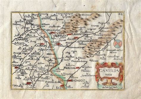 mapa histórico de Extremadura y Andalucía, siglo XVII