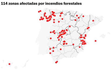 Mapa de zonas afectadas o declaradas en emergencia