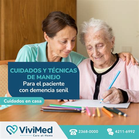 Ilustración de paciente con demencia siendo cuidado en casa