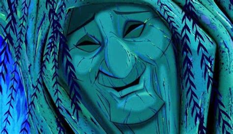 Ilustración de Abuela Sauce de Pocahontas, un árbol sabio con un rostro
