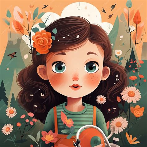 Ilustración de la Niña Celestial entregando arroz al Lobo
