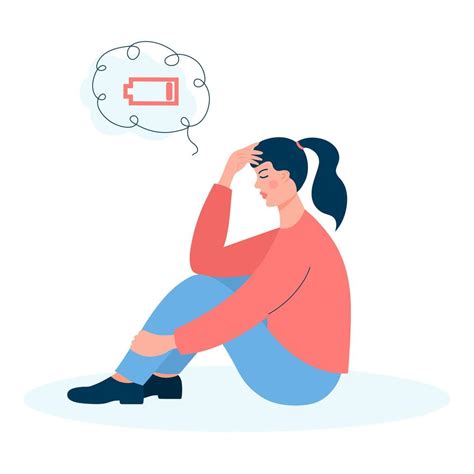 Ilustración de una persona con signos de estrés y agotamiento