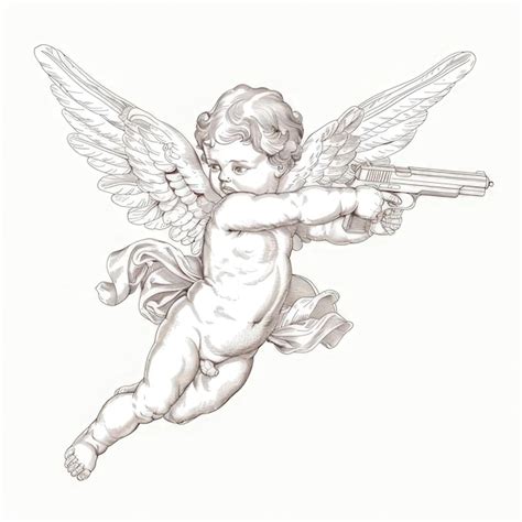Representación de un ángel con figuras danzando
