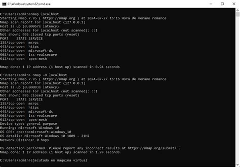 Resultados de un escaneo detallado con Nmap mostrando servicios y sus versiones