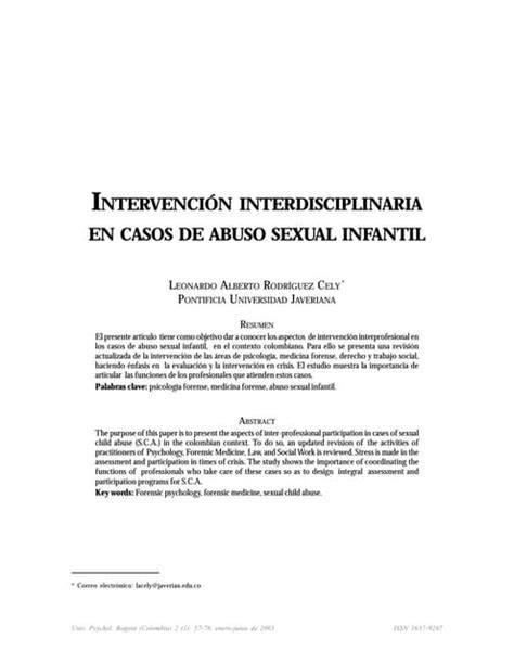 Esquema de intervención interdisciplinaria en abuso de adultos mayores