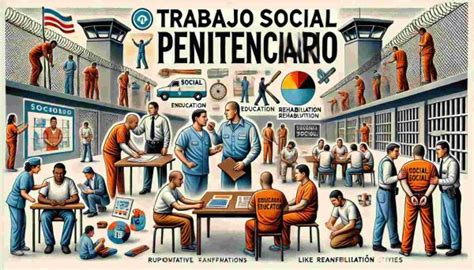 Infografía detallando las funciones clave del trabajo social penitenciario.