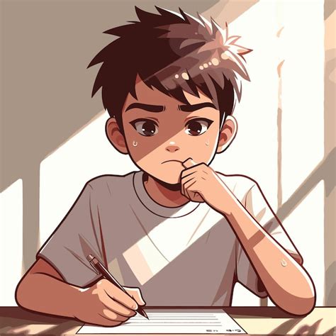 ilustracion de niño pensativo en entorno desafiante