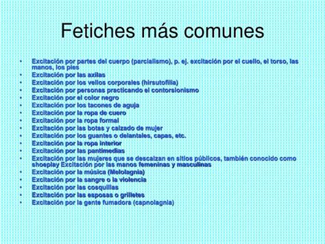 Ilustración detallada de los 6 fetiches más comunes con sus elementos distintivos