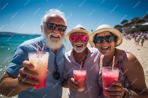 Foto de grupo de jubilados felices viajando o disfrutando de una actividad turística
