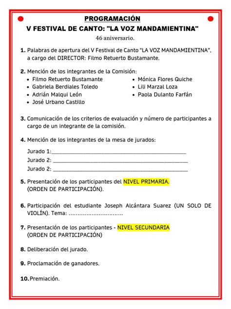Fotografía de participantes en el Festival Canto al Pueblo IV