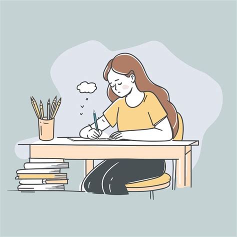 Ilustración de un joven escribiendo en un escritorio, simbolizando la expresión de sus ideas