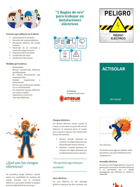 Infografía o esquema de los principales riesgos eléctricos: choque eléctrico, relámpago de arco, ráfaga de arco.