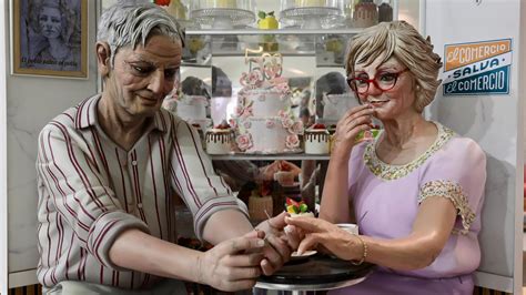 Fotografía de una pareja de ancianos celebrando sus bodas de oro