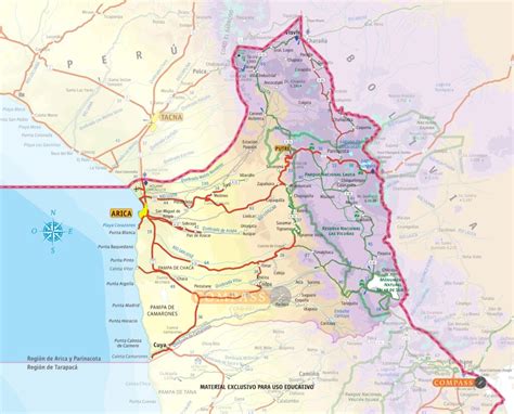 Infografía: Mapa de Altos de Arica y camino a Alcérreca, con altitud y clima extremo