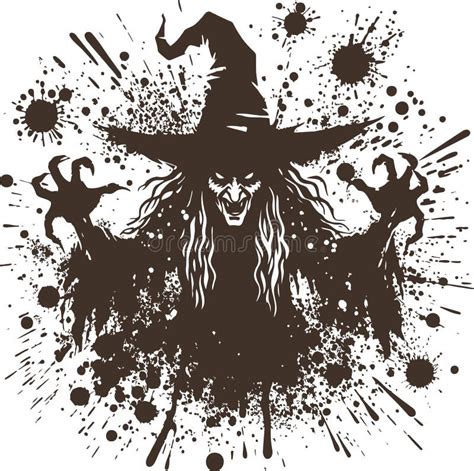 Representación de una bruja con expresión amenazante.