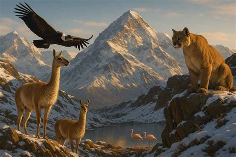 Pintura de Elizabeth Venturin de Marcelina Aguilera con bastón y animales, con la cordillera de fondo