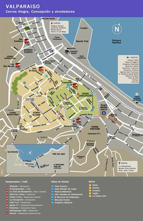 Mapa de Valparaíso destacando el Barrio Puerto y las áreas de alta concentración de arrendatarios.