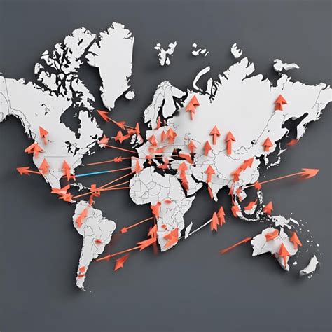 Mapa global con flechas de intercambio cultural para mostrar el concepto de au pair