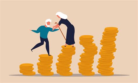 ilustración de ahorro o planificación financiera para la tercera edad