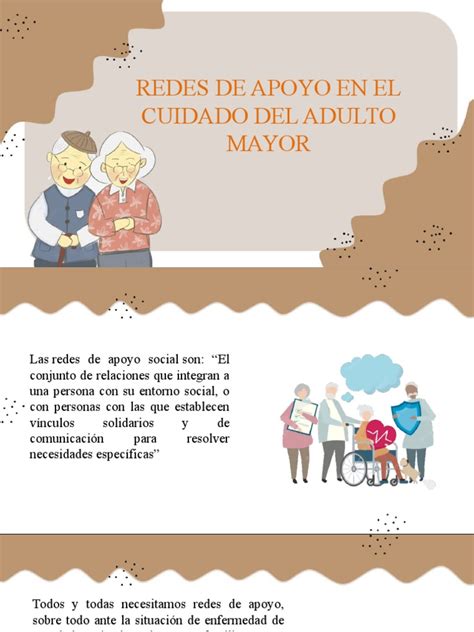 Infografía sobre redes de apoyo a adultos mayores y responsables de cuidado