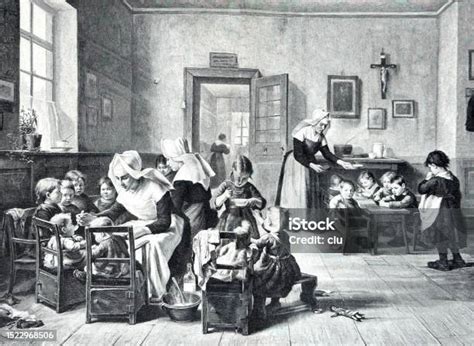 Ilustración de asilos del siglo XIX