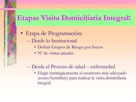 Infografía: Esquema de etapas de una Visita Domiciliaria Integral (Planificación, Ejecución, Monitoreo)